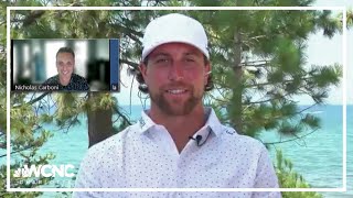 Adam Thielen talks Panthers golf with WCNC Charlotte [upl. by Liu46]