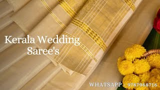 ✨ Kerala Wedding Sarees 💖  Adipoli Collections 💞🥰  Whatsapp  9787968716 [upl. by Rehotsirk874]