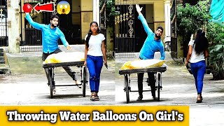 Throwing Water Balloons On Girls  Prakash Peswani Prank [upl. by Kermie]