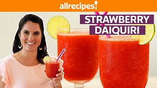 How to Make the Best Strawberry Daiquiri  Summer Cocktail  Get Cookin’  Allrecipescom [upl. by Enyehc]