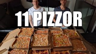 Två Personer Äter 11 Pizzor 6 Kg 12 000 Kcal [upl. by Cini]