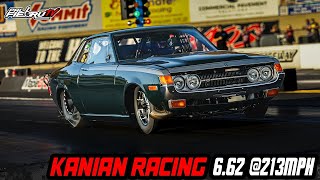 Celica 71 2jz Turbo Kanian Racing 662 213mph Fall Nationals 2023 Maple Grove Raceway  PalfiebruTV [upl. by Arimak124]