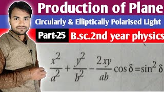 Production of PlaneCircularly amp Elliptically Polarised LightBsc 2nd year by dnk sir [upl. by Martinic283]