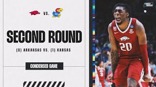 Arkansas vs Kansas  Second Round NCAA tournament extended highlights [upl. by Wolliw]