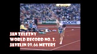 Jan Zelezny No 2 WORLD RECORD JAVELIN 8966 meters 1990 Oslo [upl. by Ancalin]