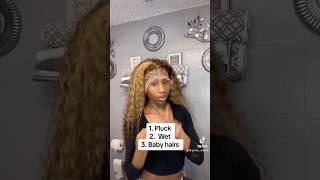 HUMAN HAIR WIG INSTALL 😉🫶🏾 hair shorts wiginstall humanhair hairtutorial [upl. by Ilise932]