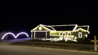 Toth Christmas Light Display 2014 Auburn IN  Christmas Cannon Rock LOR [upl. by Ovatsug70]