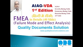 New FMEAAIAG  VDAFMEA 1st Edition Latest FMEAAP TableCore ToolQDSQuality Documents Solution [upl. by Tanah]