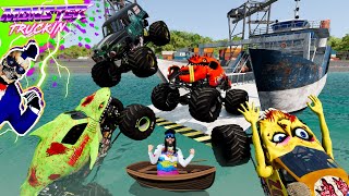 Monster Jam INSANE Racing Freestyle and High Speed Jumps 33  BeamNG Drive  Grave Digger [upl. by Ahsad]