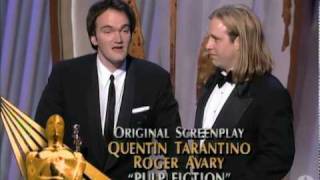 Pulp Fiction Wins Original Screenplay 1995 Oscars [upl. by Elsworth]