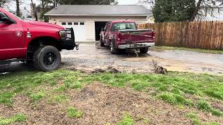 Dodge 3500 VS Chevy Silverado 1500  watch til the end to see that big dodge bumper in action [upl. by Readus]