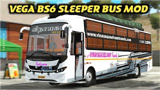 Vega BS6 sleeper bus mod for Bus Simulator Indonesia Android Gameplay [upl. by Noryak]