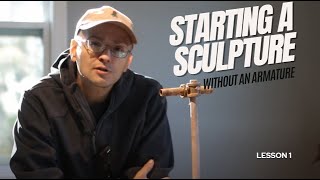 Part 1 How to start a standing figure sculpture in water clay without an armature [upl. by Minni74]