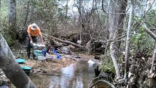 Dredging and Highbanking Birdsong Creek New Site Alabama 16 Mar 2012 [upl. by Leval19]