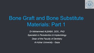 Bone Graft and Bone Substitute Materials Part 1 [upl. by Shiri]