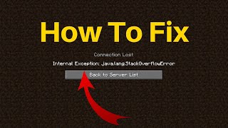 How To Fix Minecraft Connection Lost Internal Exception javalangStackOverflowError [upl. by Gobert157]