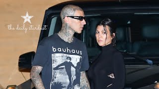 Is Kourtney Kardashian Pregnant With Travis Barkers Baby Newlyweds Try To Hide Her Belly [upl. by Ardnekat]