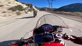 Yamaha R1 Full Sends In Canyon Brutal Chase BMW S1000RR [upl. by Ridglee]