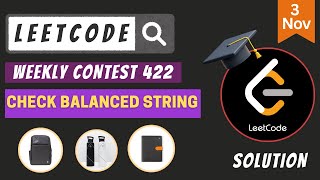 100478 Check Balanced String  LeetCode Weekly Contest 422  Leetcode Solution [upl. by Allen]