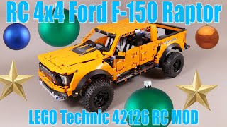 RC 4x4 FORD F150 Raptor  LEGO Technic 42126 RC Mod with Free Instructions [upl. by Naj]