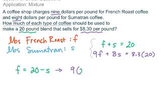 171  Unit1  91f System Of Linear Equations Application Mixture [upl. by Idissac]