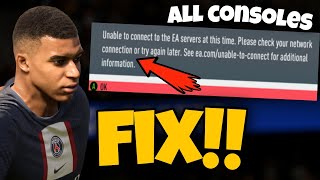 How To Fix FIFA 23 Unable To Connect To The EA Servers PS5 amp PS4 amp Xbox  FIFA 23 EA Servers Error [upl. by Akenot]