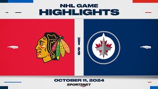 NHL Highlights  Blackhawks vs Jets  October 11 2024 [upl. by Nimsay903]