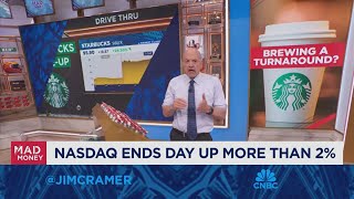 Jim Cramer talks the shakeup in Starbucks Csuite [upl. by Viquelia301]