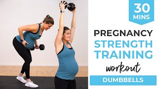 30Minute Pregnancy STRENGTH Training Workout 1st 2nd  3rd Trimester [upl. by Eniliuqcaj814]