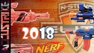 NEW NERF BLASTERS 2018  Accustrike Rapidstrike New Stryfe CQ Repaint and more [upl. by Reitman]