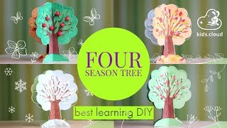 Create a FOURSEASONS tree made of of paper  DIY  Paper Craft [upl. by Aromas]