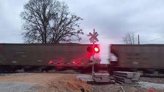 2 CN engines push a fast BNSF coal train in Gattman Ms [upl. by Yttak180]