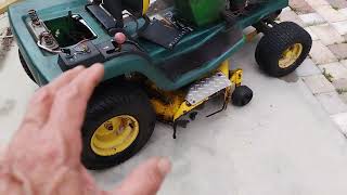 John Deere STX38 yellow deck transmission removal part 3 [upl. by Eseenaj]