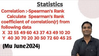 Correlation Spearmans Rank Example3 Calculate Spearmans Rank coefficient of correlationr [upl. by Dyolf933]