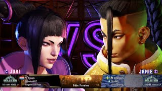 Street Fighter 6 Online Matches 261  Kyneris Juri vs Vetements Jamie [upl. by Reyotal229]