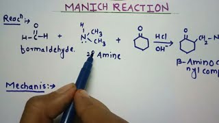 mannich reaction and mechanism explain in detail hindi [upl. by Kitarp336]