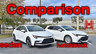 2024 Toyota Corolla Sedan se vs Corolla Hatchback se Comparison All Specs Test Drive [upl. by Eimmot]