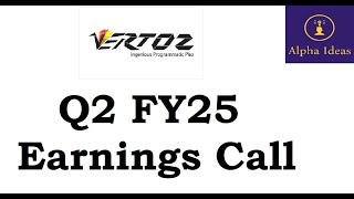 Vertoz Q2 FY25 Earnings Call Vertoz Ltd Q2 Concall [upl. by Eimmij]