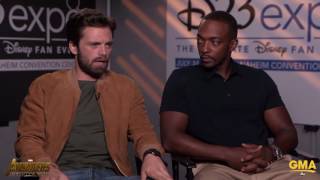 Sebastian Stan amp Anthony Mackie Tease a 30Minute Or Longer Battle Scene In Avengers Infinity War [upl. by Ariet]