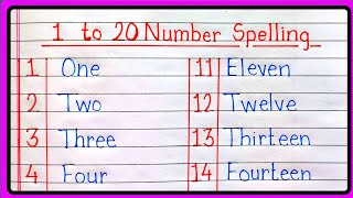 Number names 1 to 20 in english  1 to 20 spelling  1 to 20 number spelling  1 to 20 number names [upl. by Concettina429]