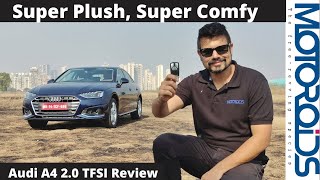 2021 Audi A4 Facelift India Review  Hindi  Plush Ride Great Efficiency  Motoroids [upl. by Lesnah]