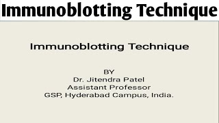 Immunoblotting TechniquesBiotechnologyUnit 4BPharm 6 Sem immunoblottingtechniques [upl. by Corvese]