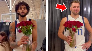 Luka gets TROLLED by Dereck Lively on media day💐😂 [upl. by Ledairam]