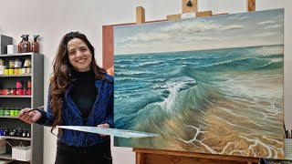 213 como pintar las Olas del Mar con acrílico paso a paso [upl. by Marva]