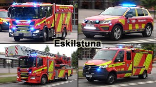 Fire call with 5 units – Räddningstjänsten Eskilstuna SE  72022 [upl. by Claudine]