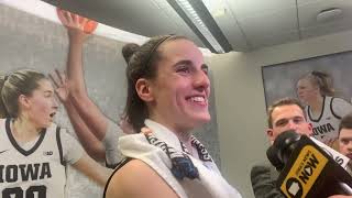 Caitlin Clark talks Iowa womens basketballs NCAA Tournament win over West Virginia [upl. by Lerrad736]