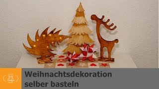 Weihnachtsdeko Holz selber basteln [upl. by Esiahc]