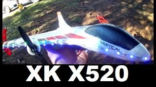 XK X520 BIND TO JUMPER  Brushless VTOL Vertical Takeoff RC Airplane Review [upl. by Larner932]