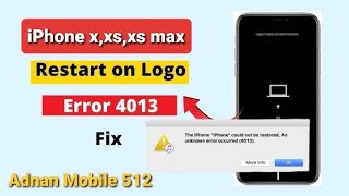 iPhone XSXS MaxXR1111 Pro Max 4013 error fix iPhone Restart on Apple logo fix 2023 [upl. by Perdita]