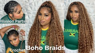 Easy Crochet Boho Box Braids w Human Hair Curls  Natural Hair Protective Hairstyle Ft YG WIGS [upl. by Ayotan]